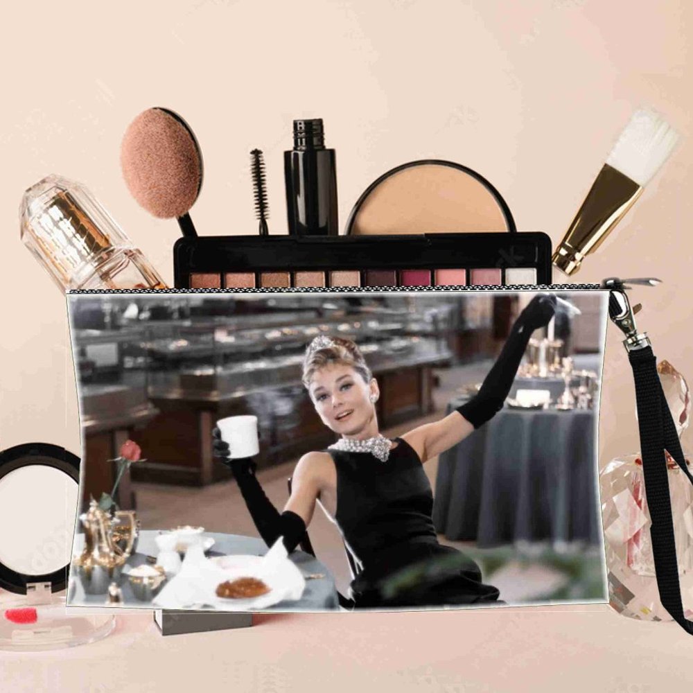 Audrey Hepburn breakfast at tiffany's makeup bag cosmetic bag